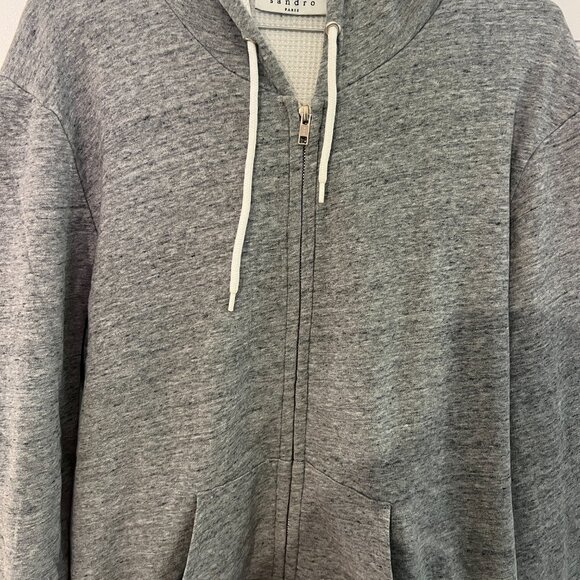Sandro Gray Zip Up Sweater - Picture 2 of 9